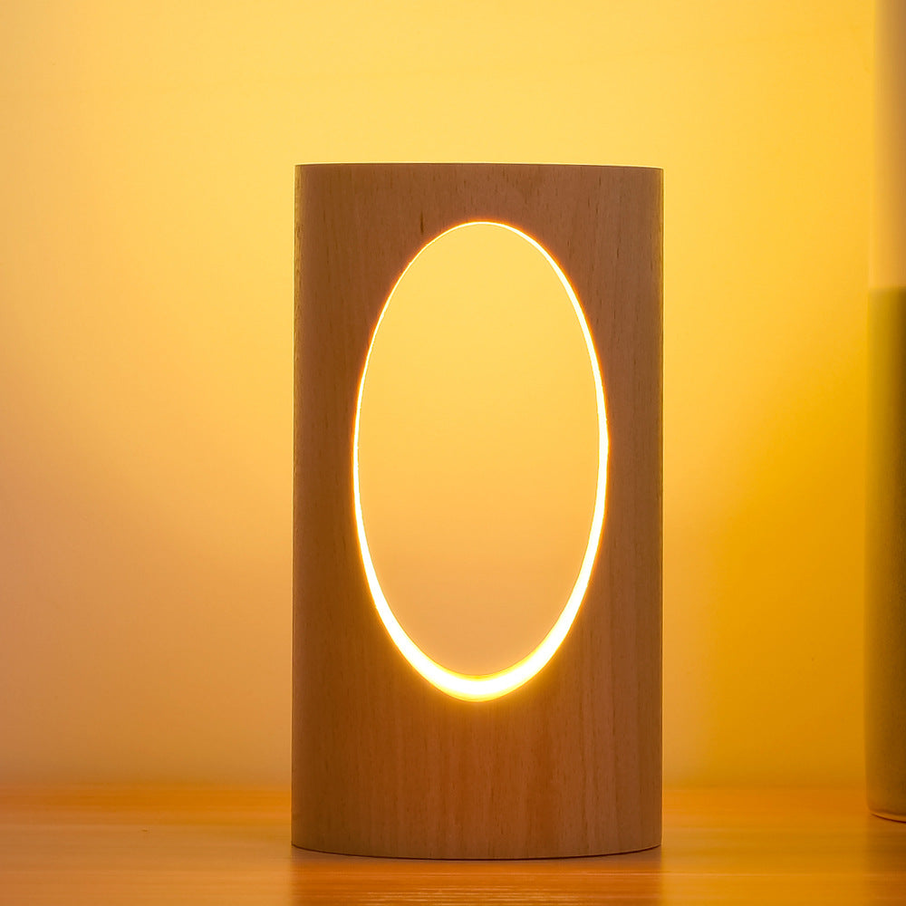 Charly | Japanese Solid Wood Rectangular Column LED Night Lamp USB Table Lamp