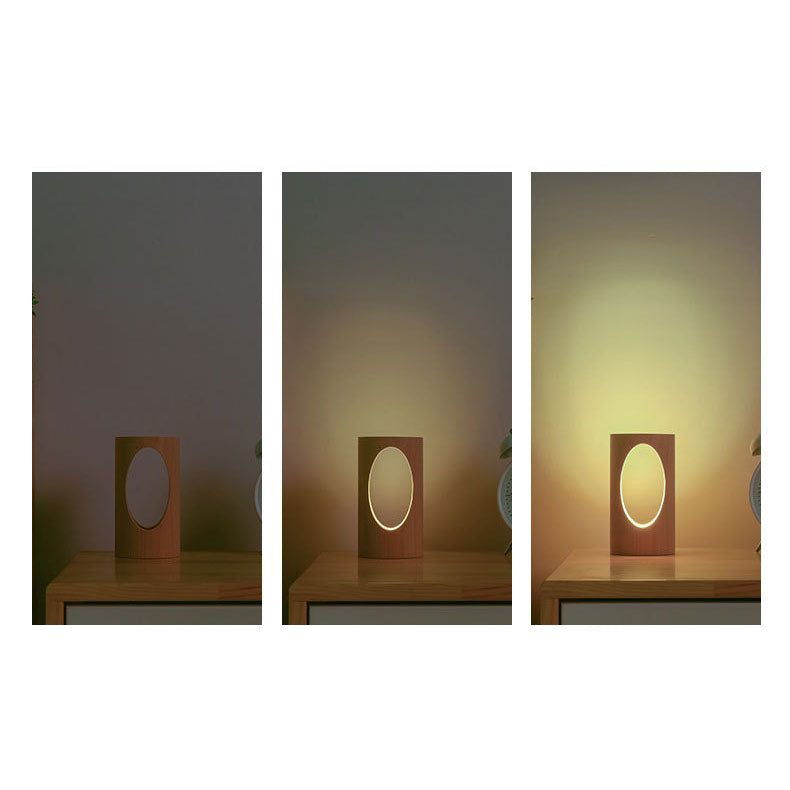 Charly | Japanese Solid Wood Rectangular Column LED Night Lamp USB Table Lamp