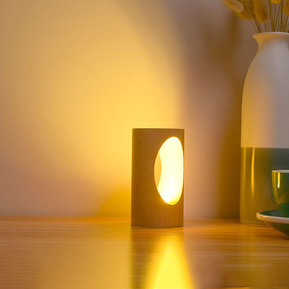 Charly | Japanese Solid Wood Rectangular Column LED Night Lamp USB Table Lamp