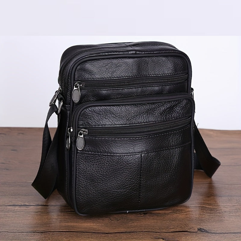 Charly | Leather Men’s Shoulder Bag – Spacious Cowhide Bag with Adjustable Strap