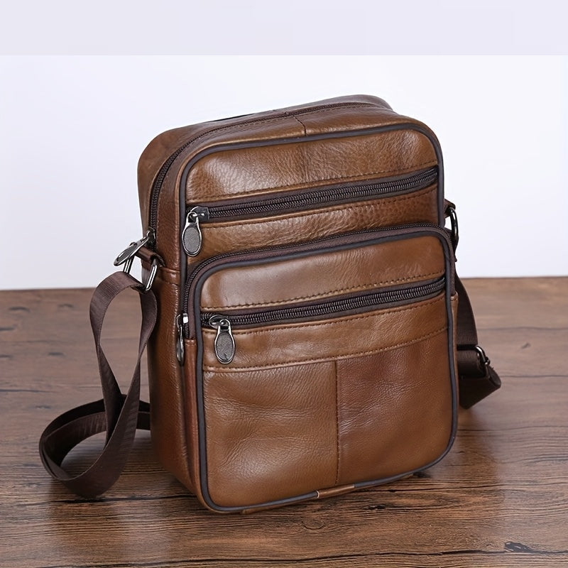 Charly | Leather Men’s Shoulder Bag – Spacious Cowhide Bag with Adjustable Strap