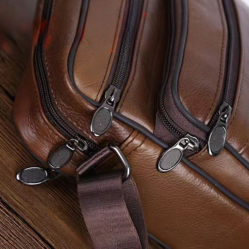 Charly | Leather Men’s Shoulder Bag – Spacious Cowhide Bag with Adjustable Strap