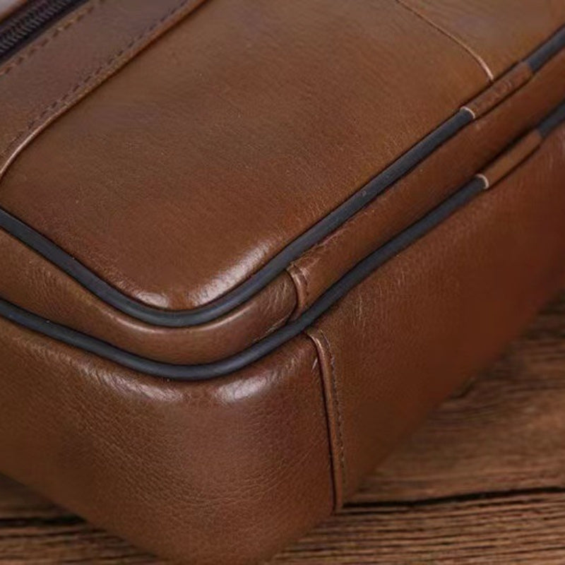 Charly | Leather Men’s Shoulder Bag – Spacious Cowhide Bag with Adjustable Strap
