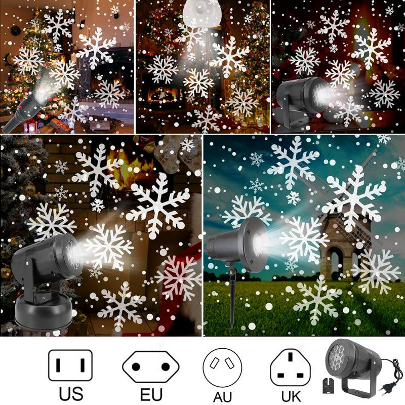 Charly | LED Christmas Projector Snowflake Light Show – Waterproof Outdoor Lamp with 16 Patterns