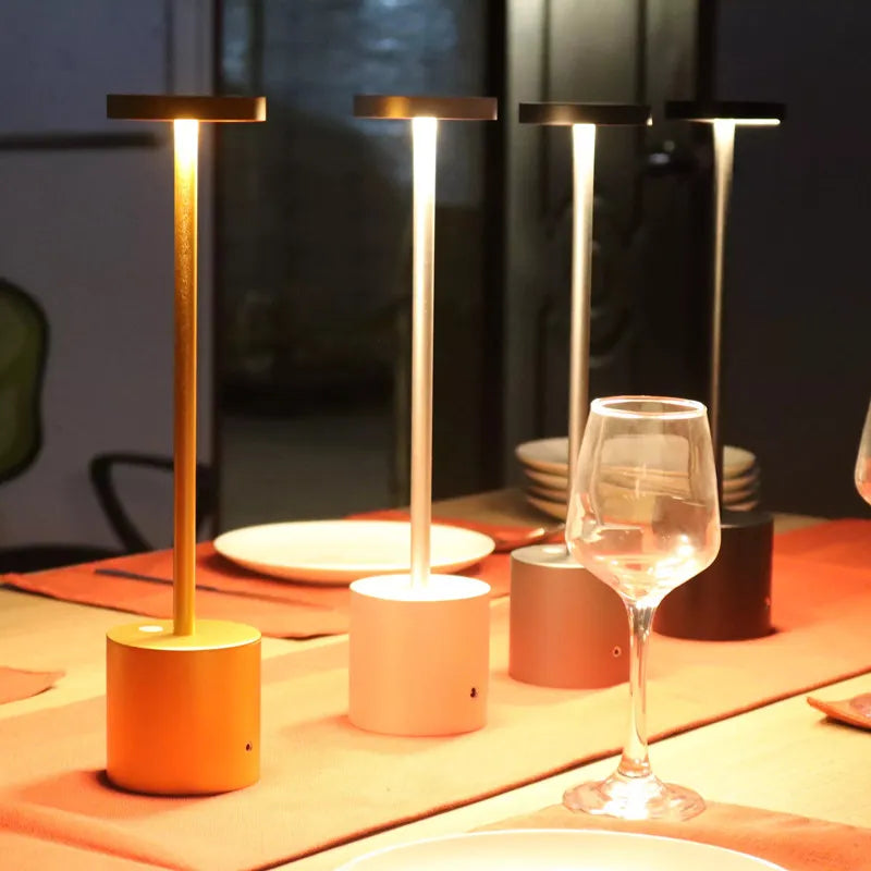 Charly | LumaLite Rechargeable LED Table Lamp | Wireless | Dimmable | Modern Design for Restaurants and Home