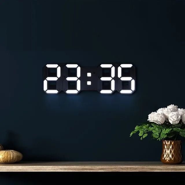 Charly | LumiSync 3D LED Wall Clock – Modern Digital Clock with Dimmable Lighting