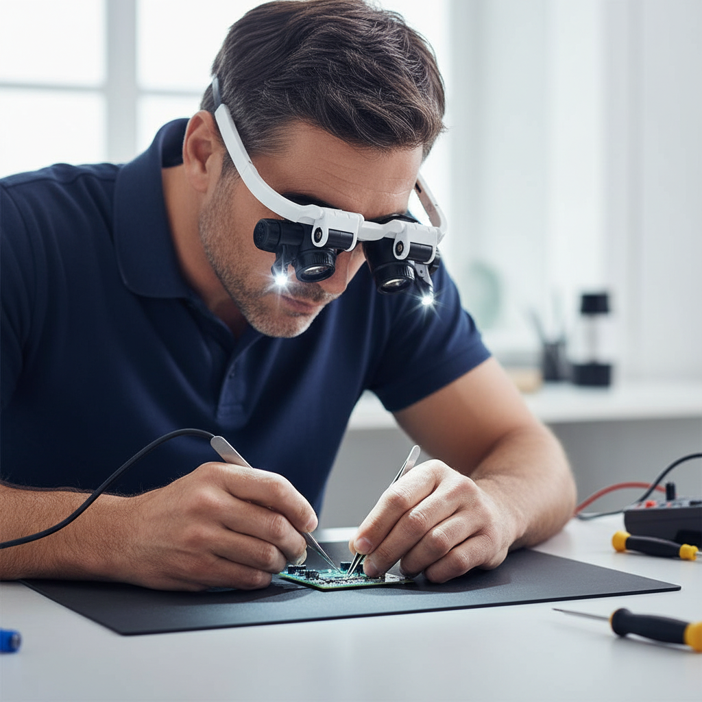 Charly | Magnifying glasses with LED lamps for double eyes