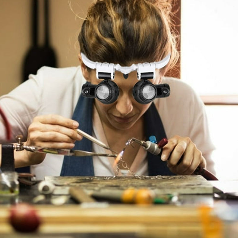 Charly | Magnifying glasses with LED lamps for double eyes