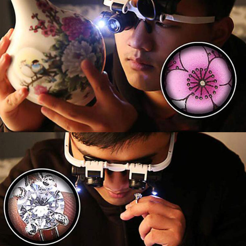 Charly | Magnifying glasses with LED lamps for double eyes