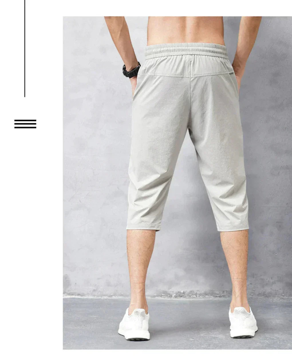 Charly | Men's 3/4 Pants – Athletic Fit, Drawstring Waist