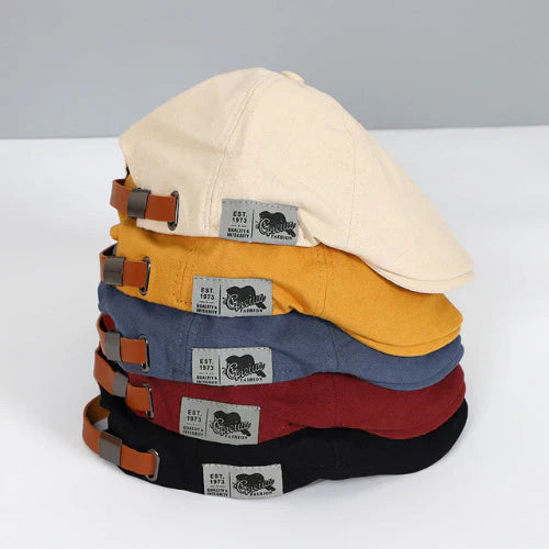 Charly | Men's Adjustable Flat Cap with Leather Strap