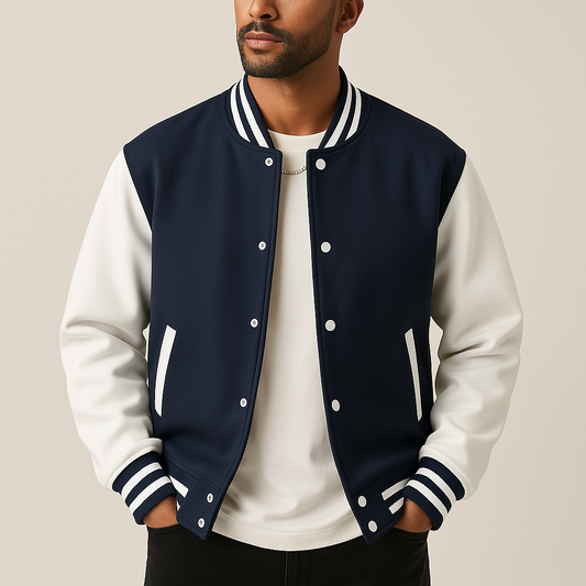 Charly | Men's Baseball Bomber Jacket with Ribbed Cuffs
