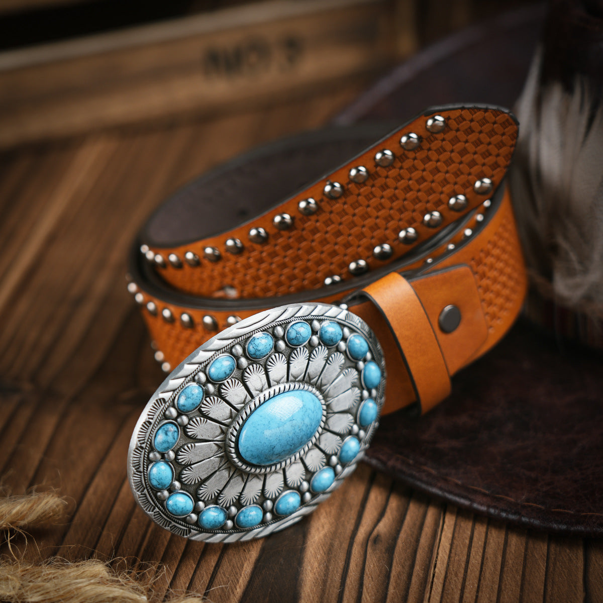 Charly | Men’s Belt | Western Style | Vegan Leather & Durable Metal Buckle