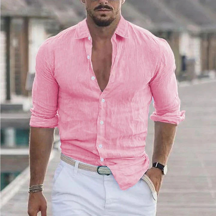Charly | Men's Button-Up Long Sleeve Shirt with Turn-Down Collar