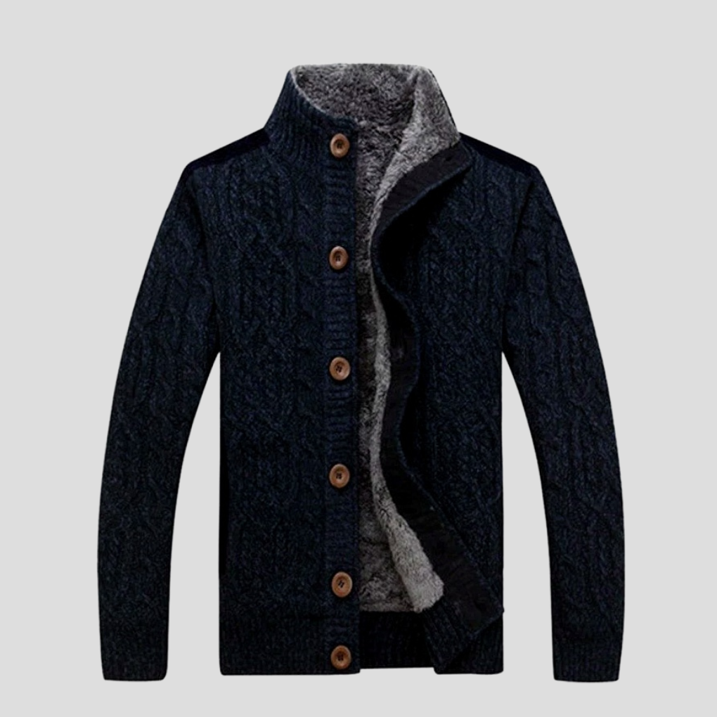 Charly | Men's Cable Knit Button-Front Cardigan