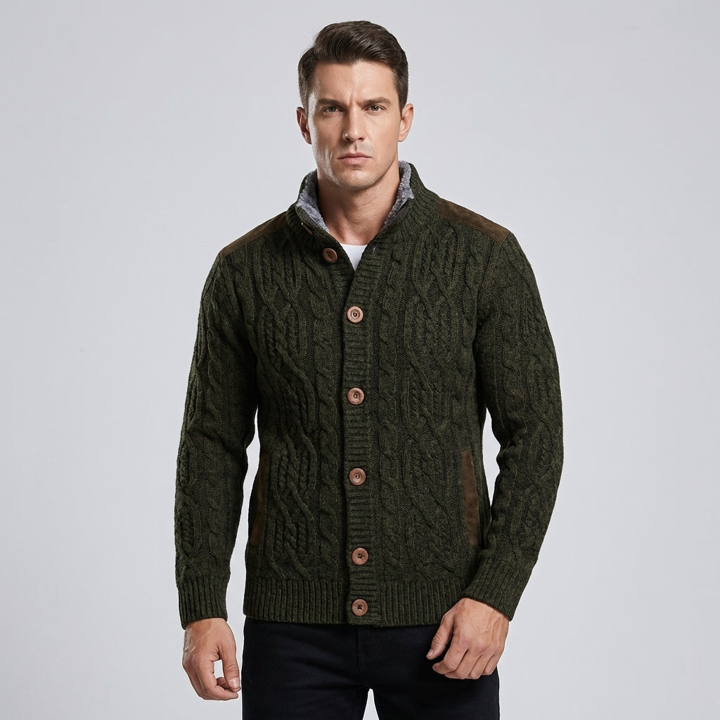 Charly | Men's Cable Knit Button-Front Cardigan