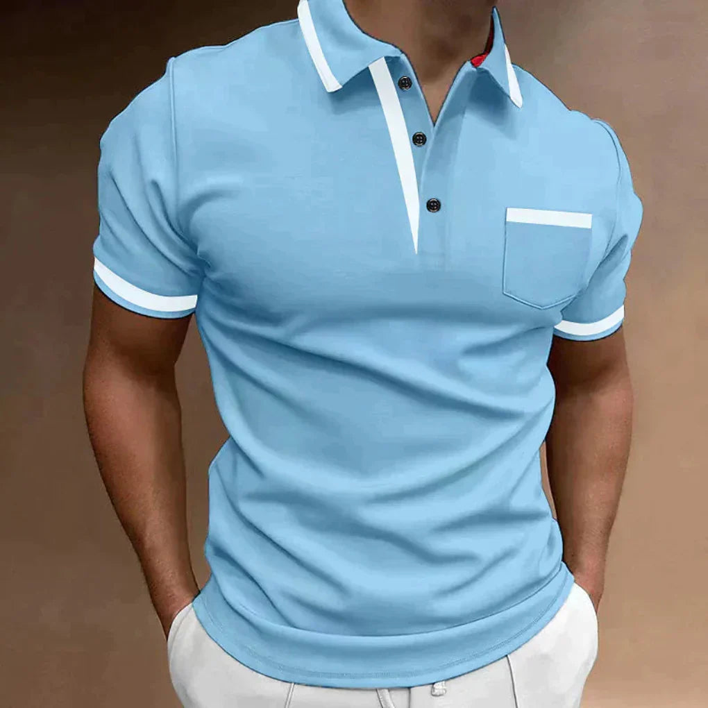 Charly | Men's Contrast Trim Pocket Polo Shirt