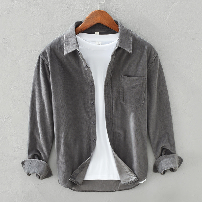 Charly | Men's Corduroy Button-Up Shirt with Chest Pocket