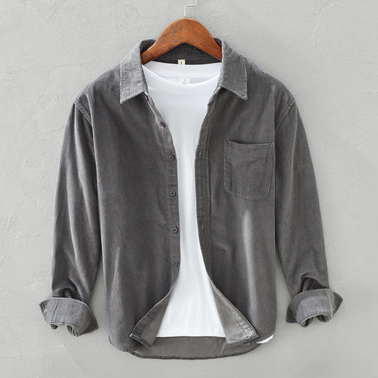 Charly | Men's Corduroy Button-Up Shirt with Chest Pocket