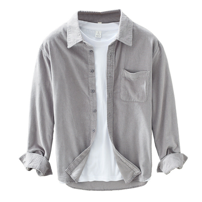 Charly | Men's Corduroy Button-Up Shirt with Chest Pocket