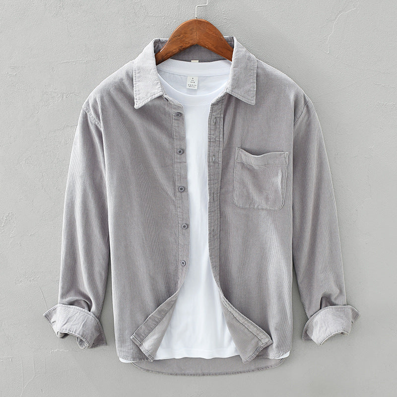 Charly | Men's Corduroy Button-Up Shirt with Chest Pocket
