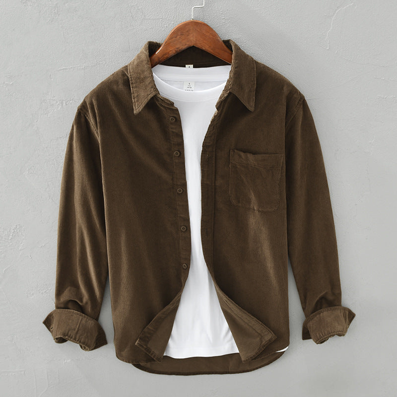 Charly | Men's Corduroy Button-Up Shirt with Chest Pocket
