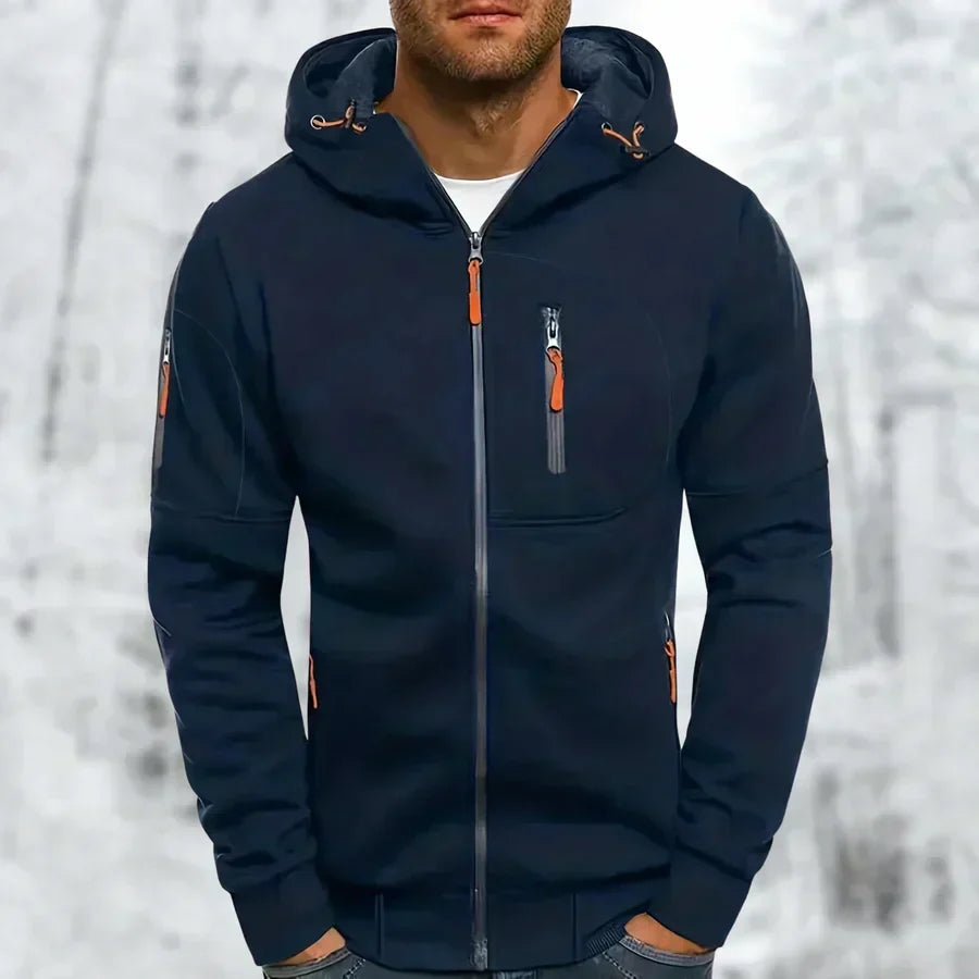 Charly | Men's Full Zip Hoodie with Pocket Detail
