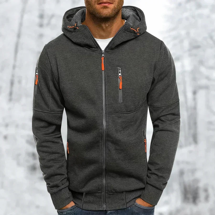 Charly | Men's Full Zip Hoodie with Pocket Detail