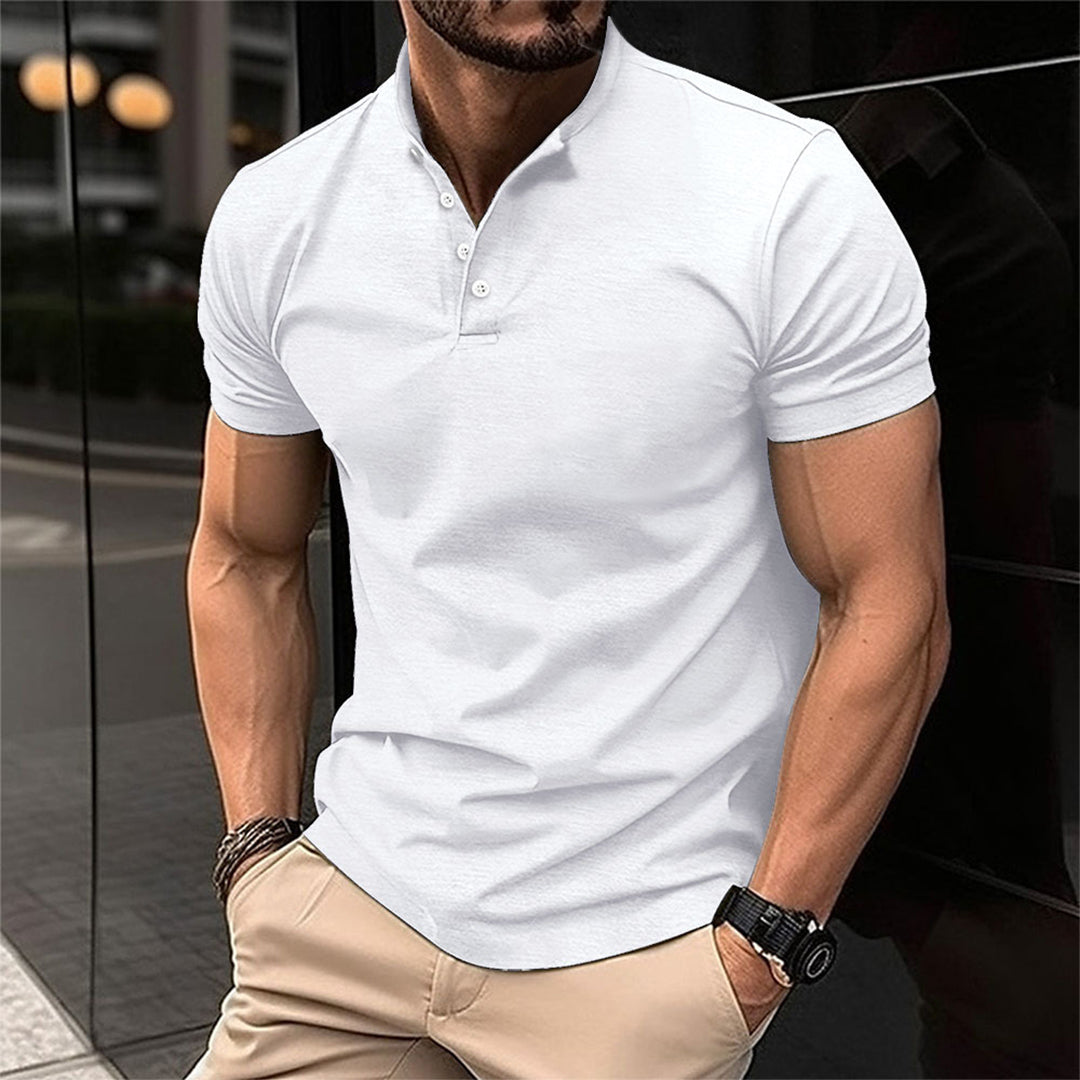 Charly | Men's Henley Polo Shirt with Mandarin Collar