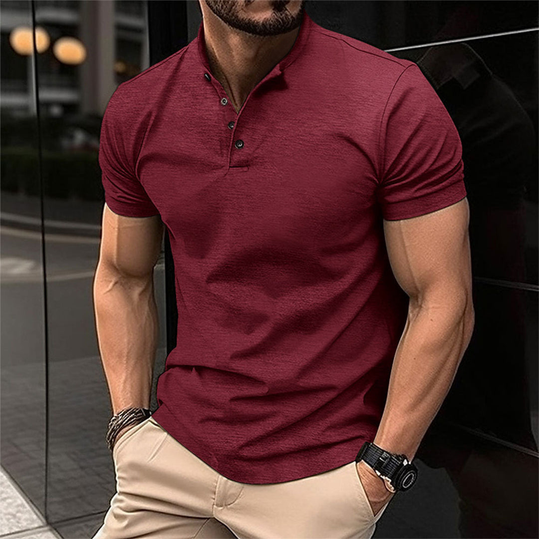 Charly | Men's Henley Polo Shirt with Mandarin Collar