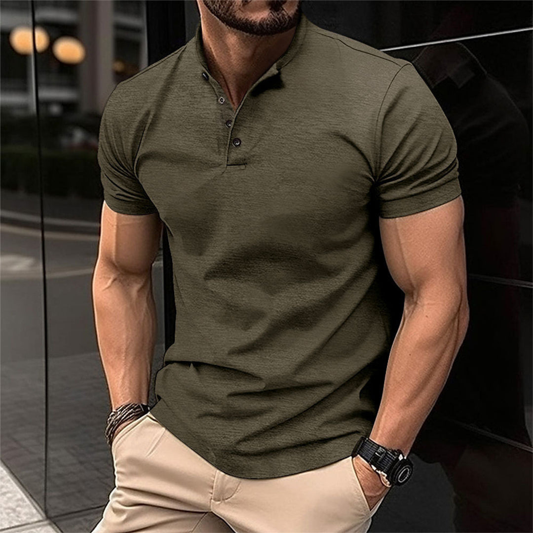 Charly | Men's Henley Polo Shirt with Mandarin Collar