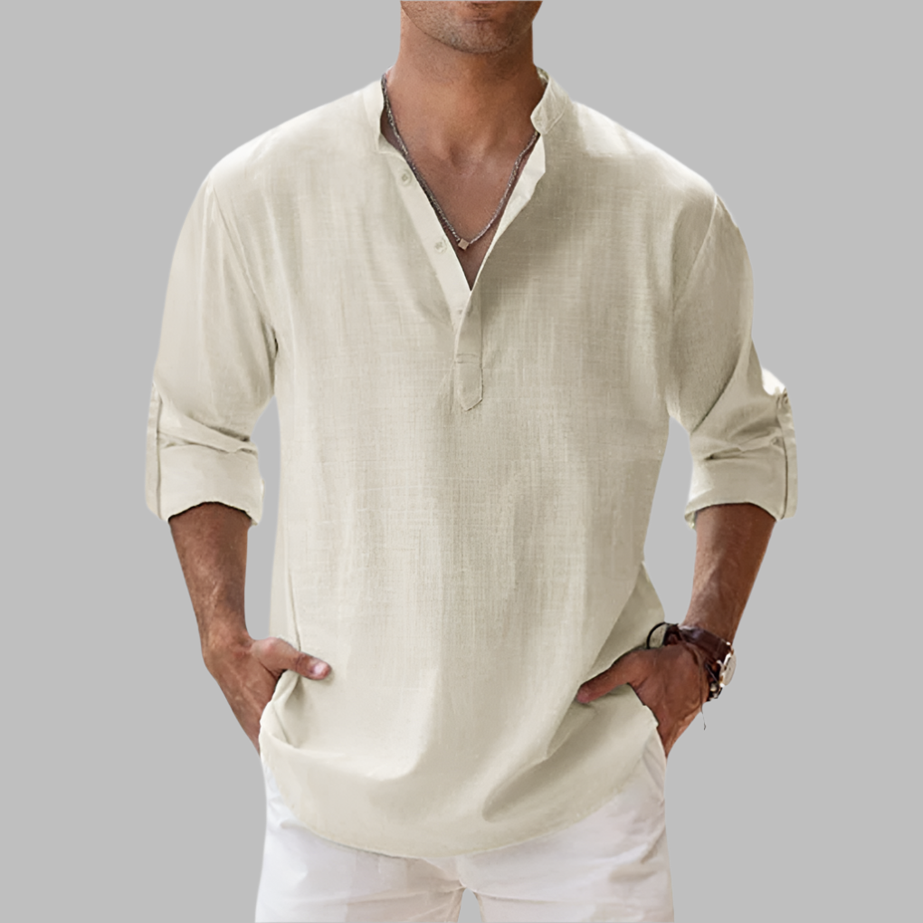 Charly | Men's Henley Shirt with Band Collar