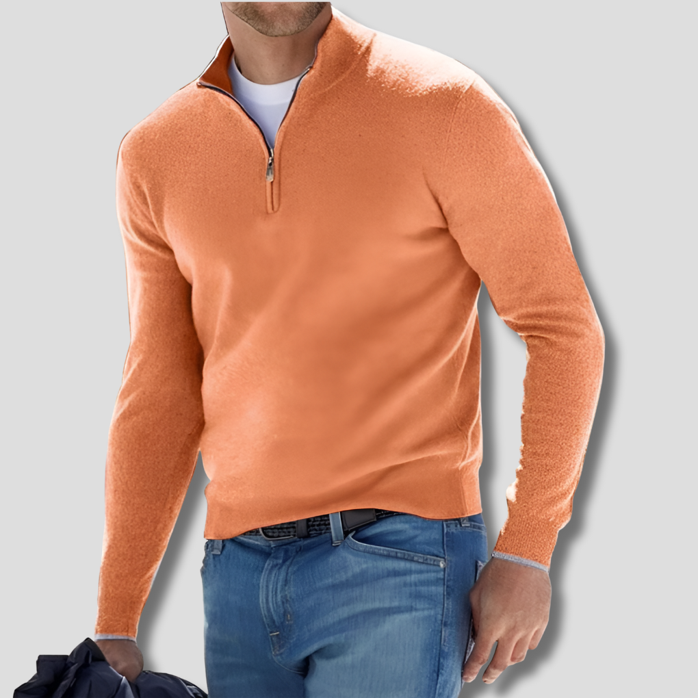 Charly | Men's Knit Pullover with Zipper Collar