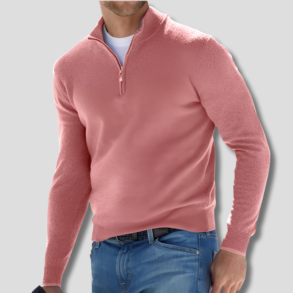 Charly | Men's Knit Pullover with Zipper Collar