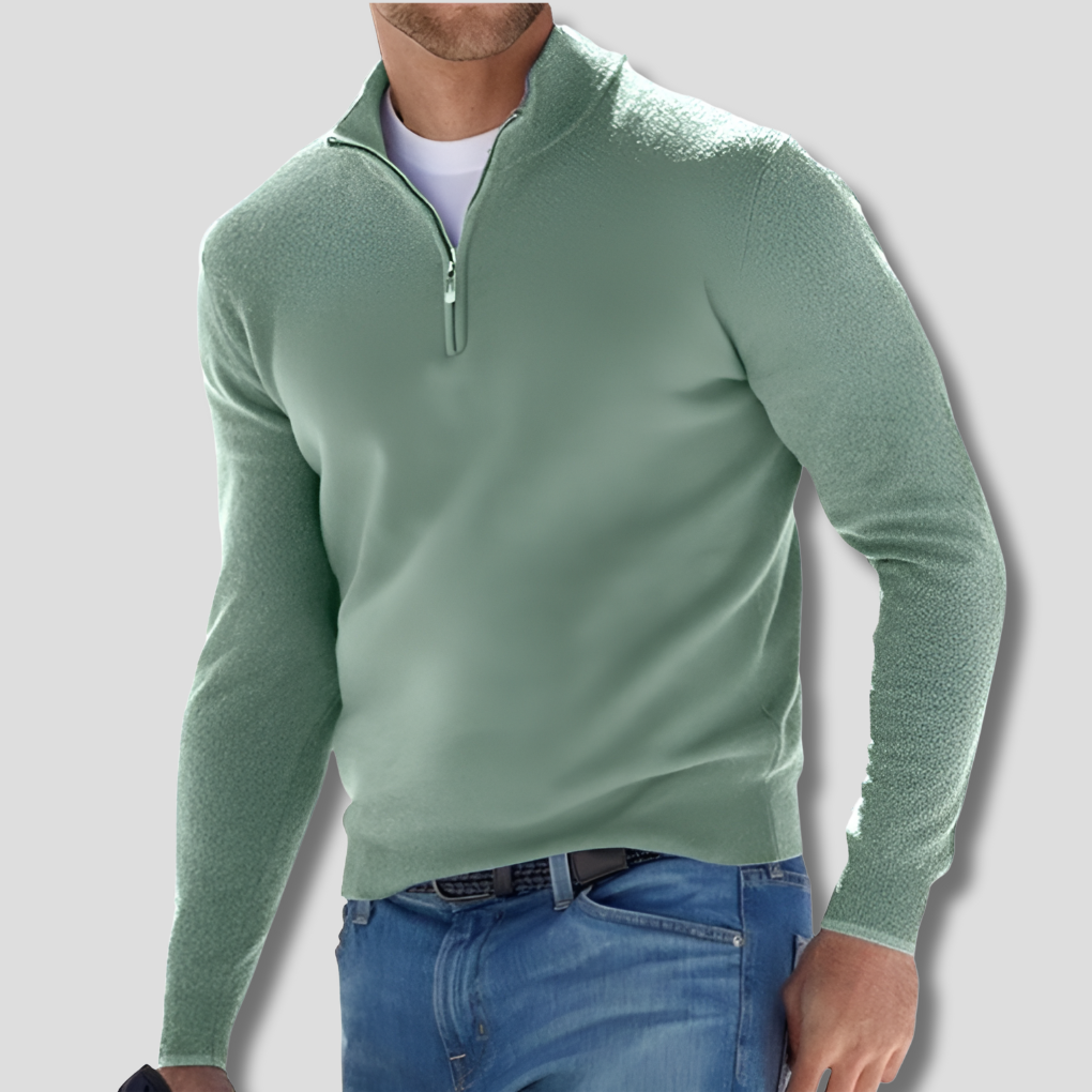 Charly | Men's Knit Pullover with Zipper Collar