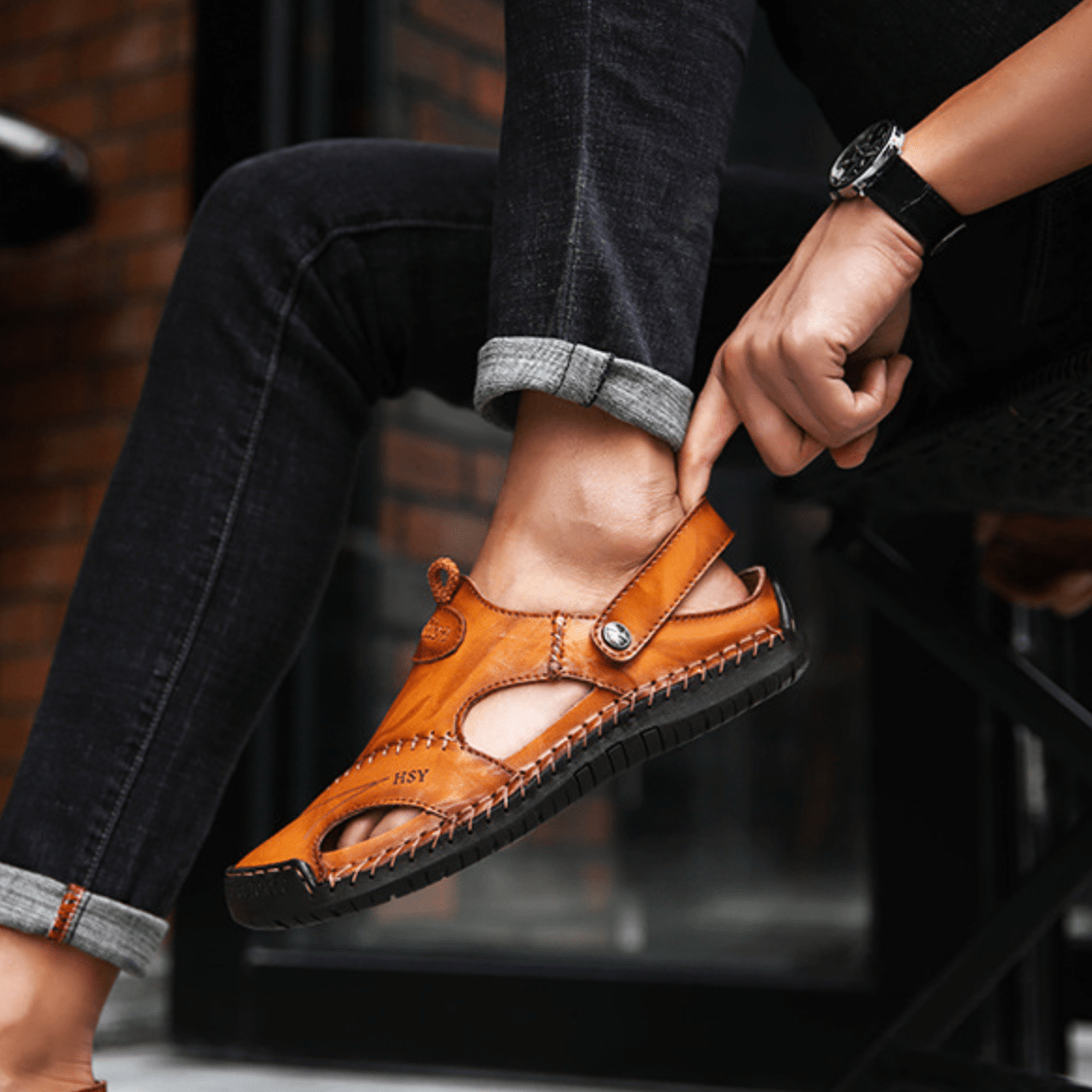 Charly | Men's Leather Fisherman Sandals