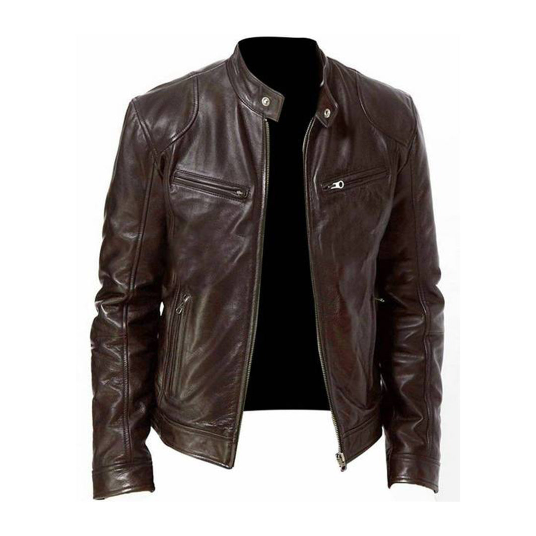 Charly | Men's Leather Racer Jacket