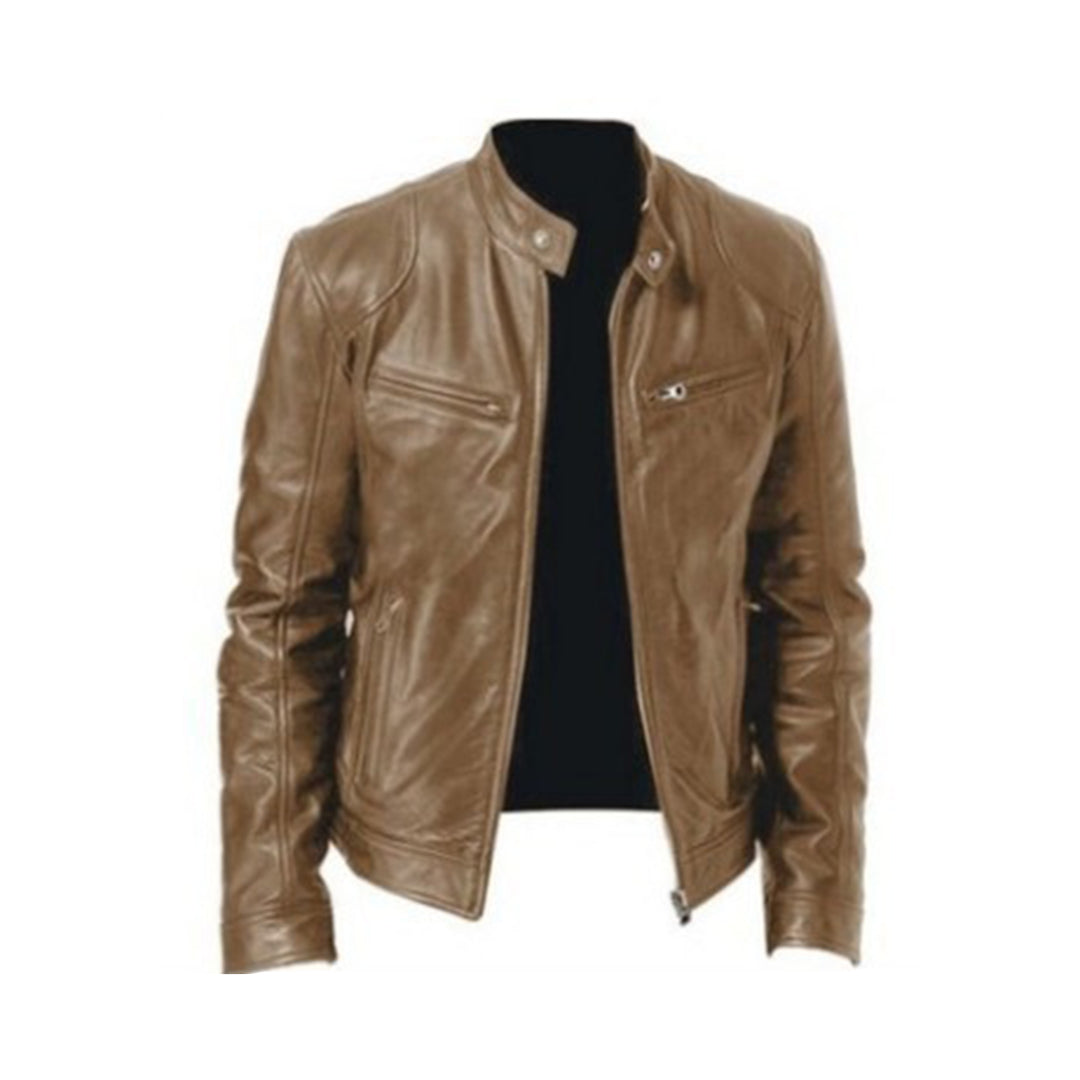 Charly | Men's Leather Racer Jacket