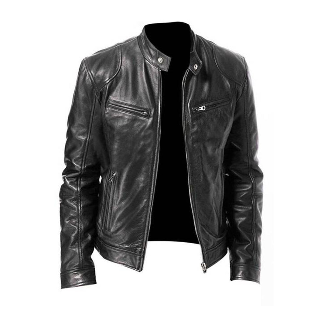 Charly | Men's Leather Racer Jacket