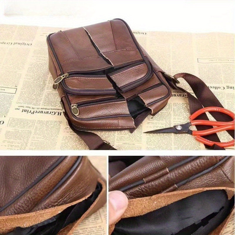 Charly | Men’s Leather Shoulder Bag | Genuine Cowhide Crossbody | Adjustable Strap