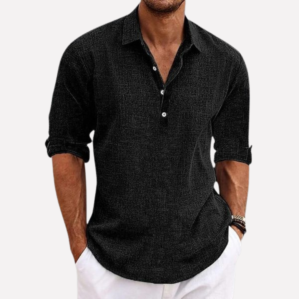 Charly | Men's Linen Blend Collared Shirt