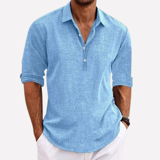 Charly | Men's Linen Blend Collared Shirt