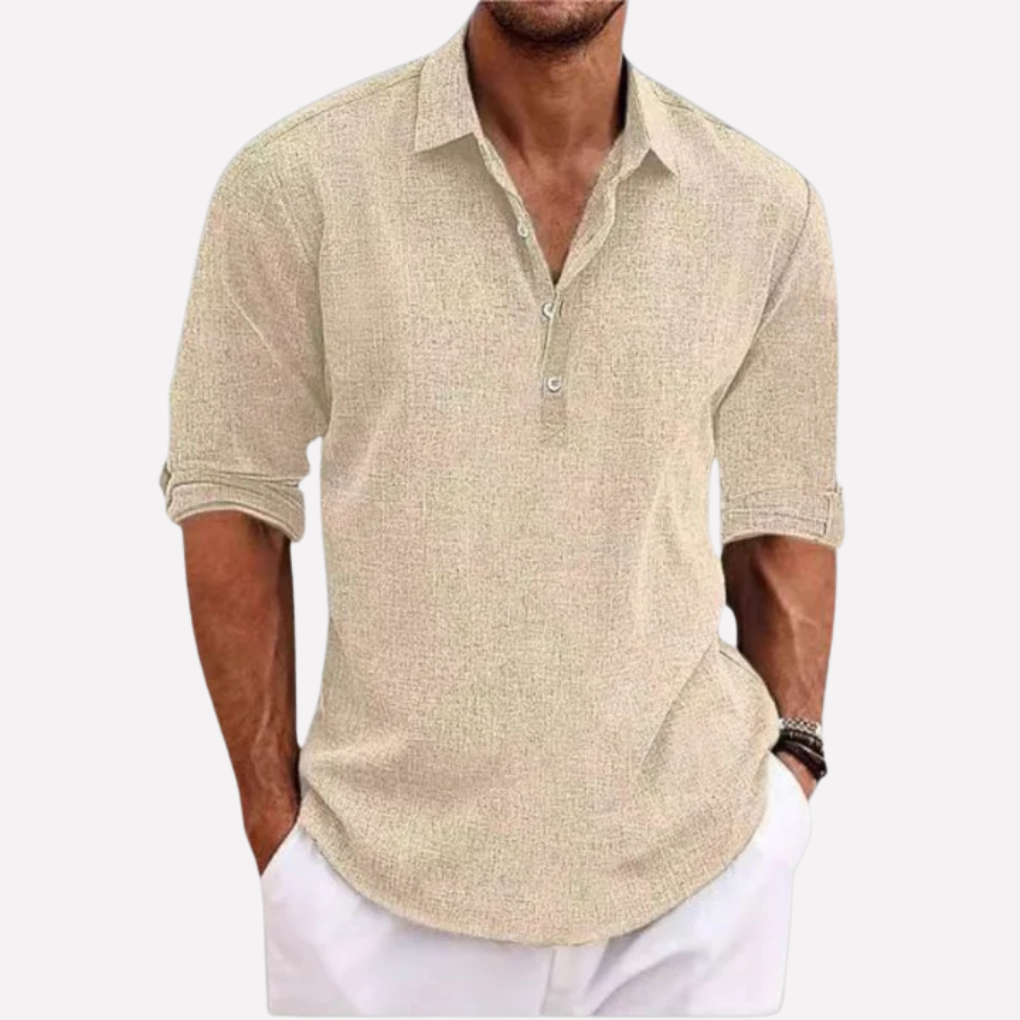 Charly | Men's Linen Blend Collared Shirt