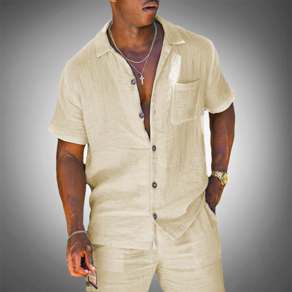 Charly | Men's Linen Shirt and Shorts Set