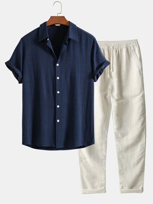 Charly | Men's Linen Shirt & Loose Trousers Set