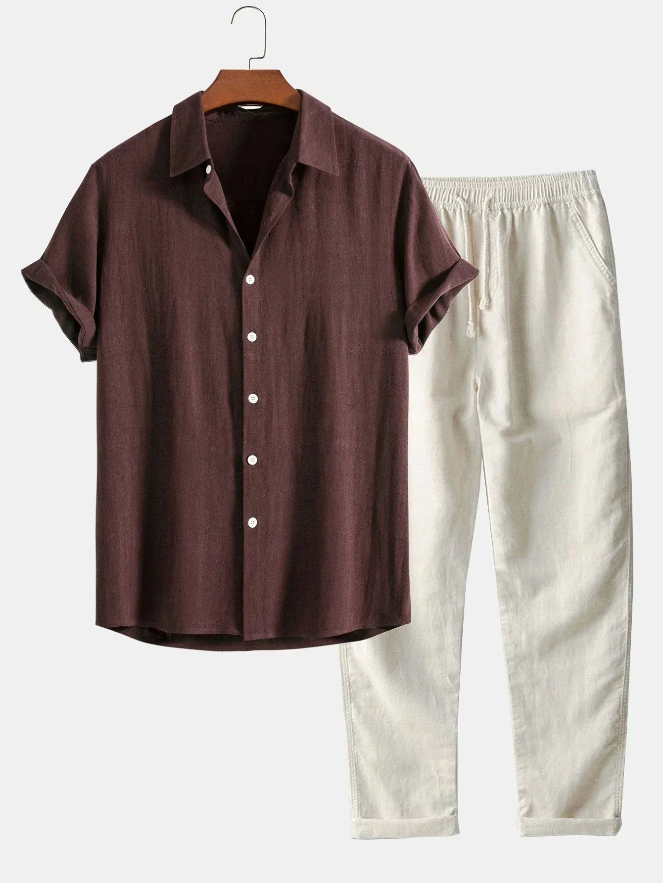 Charly | Men's Linen Shirt & Loose Trousers Set