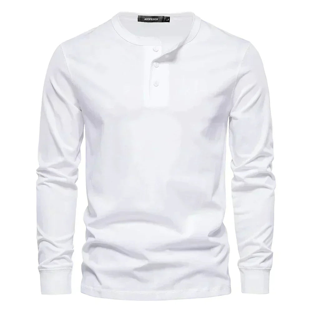 Charly | Men's Long Sleeve Henley Shirt with Button Neck