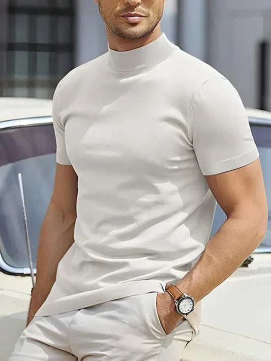 Charly | Men's Mock Neck T-Shirt