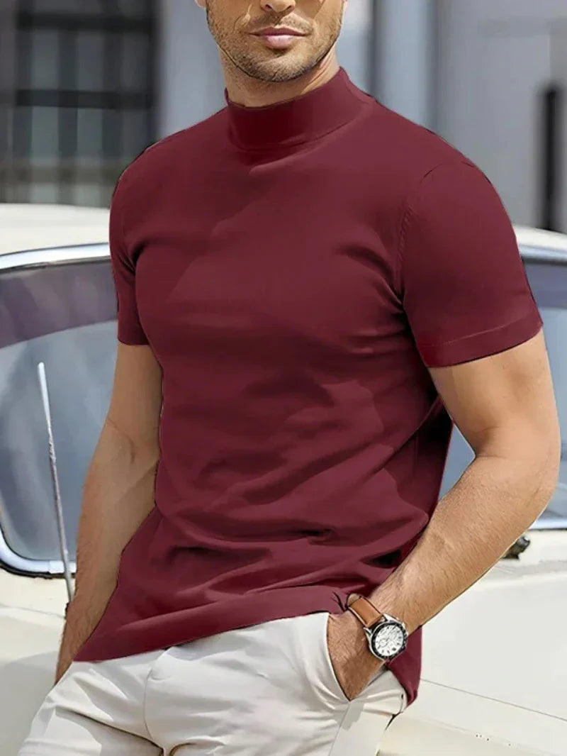 Charly | Men's Mock Neck T-Shirt