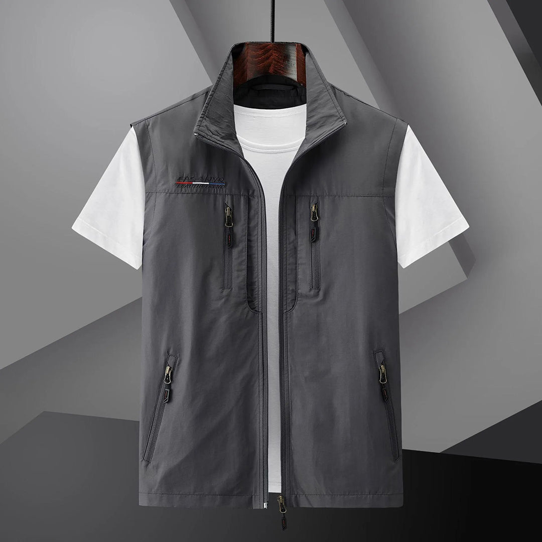 Charly | Men's Multi-Pocket Vest with Zipper Closure